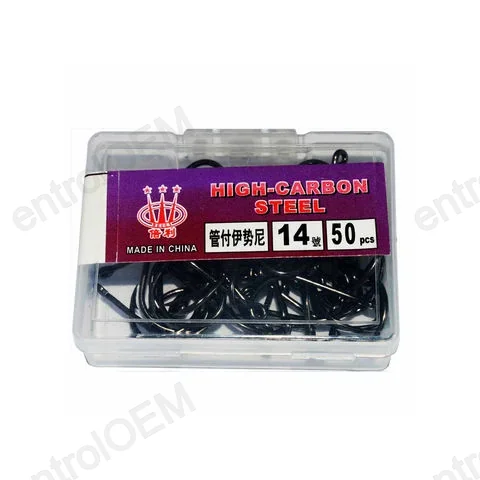 ISEAMA Barbed Ring Eye Carp Offset Fishing Hooks Jigging Assist Single Hooks
