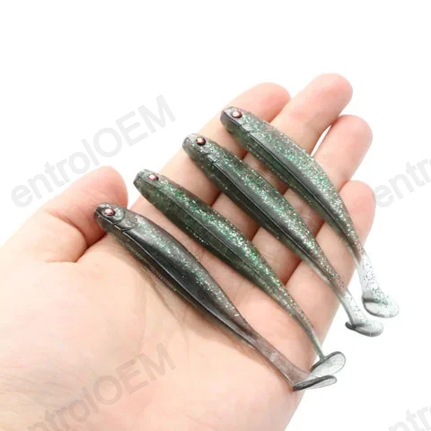 Fishing Lure T Tail Soft Silicone 9cm 4pcs/dag Muti-method Slug Fishing Lightgame Lure