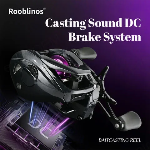 Entrol 7.2:1 DC Fishing Reel Casting Fishing Reel Max Drag 12kg Electronic Brake Electromagnetic Brake Baitcasting Reel 5+1BB