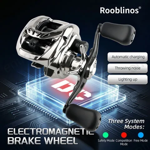 ROOBLINOS 7.2:1 DC-LX 4+1BB Fishing Reel Casting Fishing Reel 12kg Drag Electronic Brake Electromagnetic Brake Baitcasting Reel