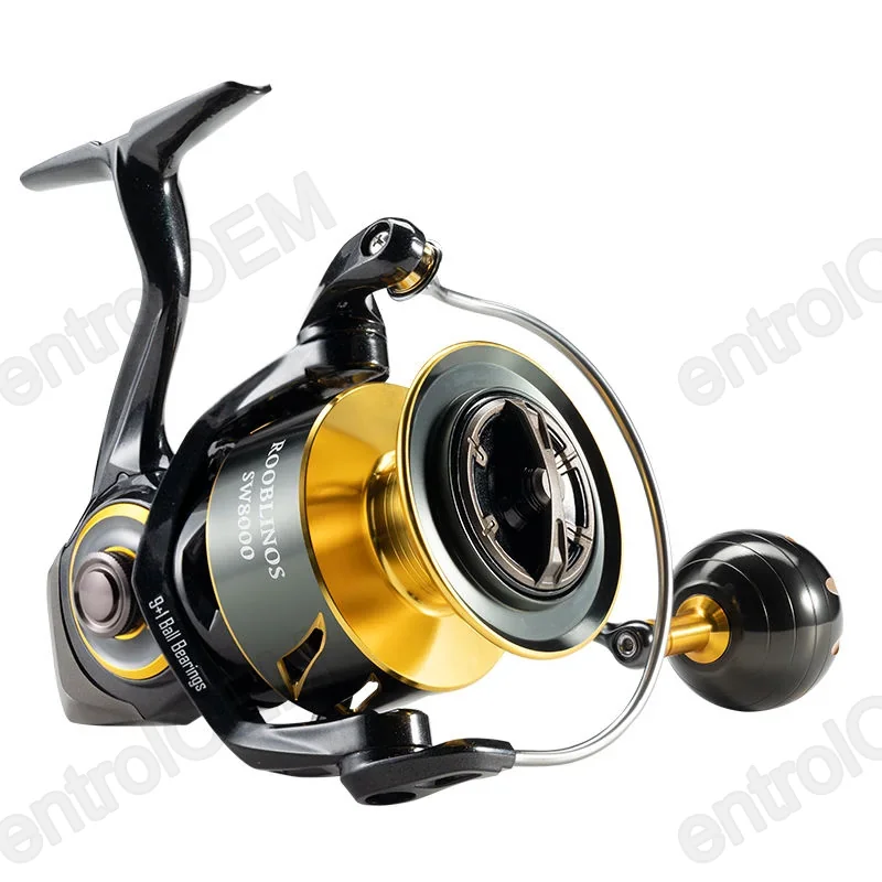 Entrol SW 5.0:1 Sea Offshore Saltwater Spinning Fishing Reel Trolling Screw Handle High Performance Carrete De Pesca Reels