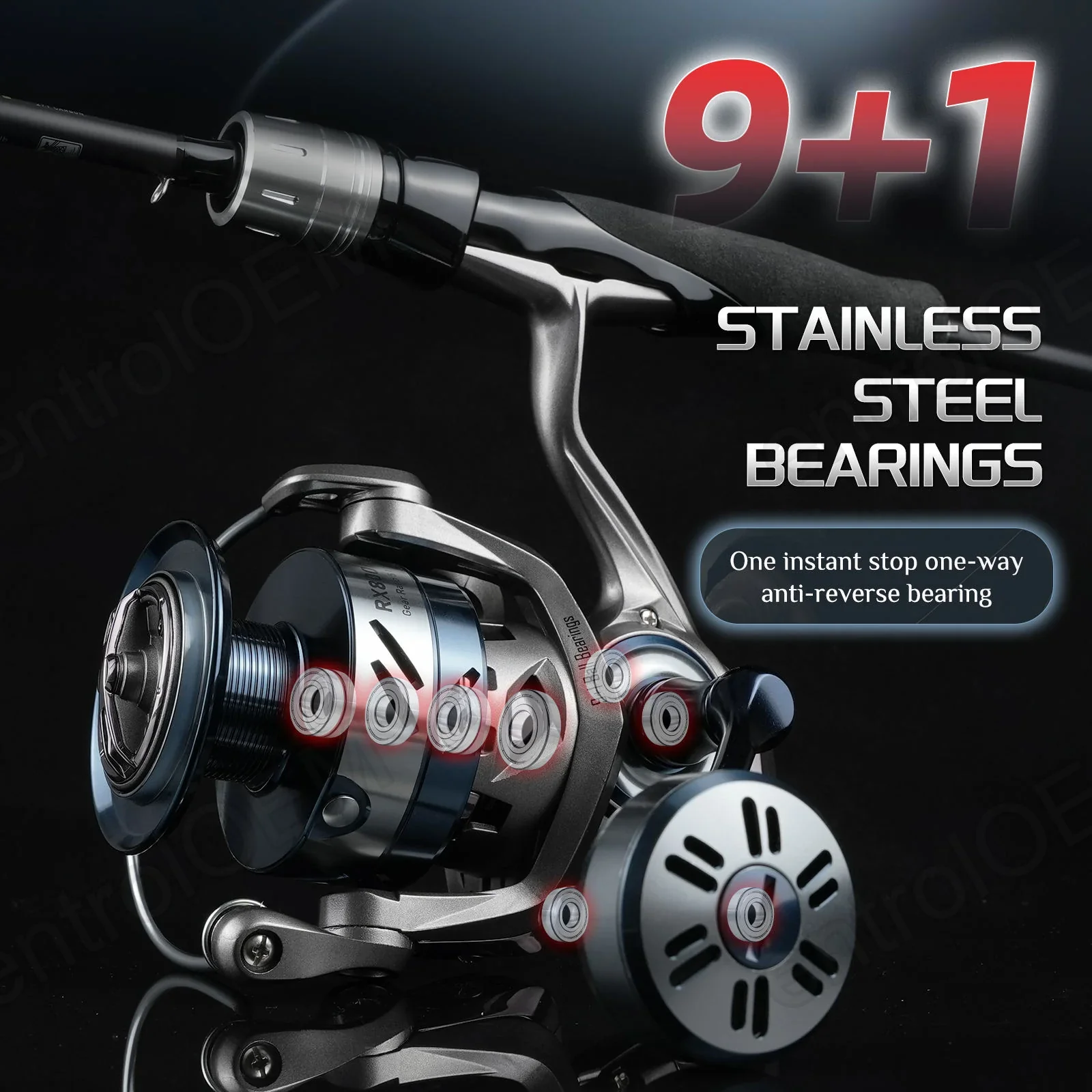 Entrol RX 5.1:1 Sea Saltwater Spinning Reel 9+1BB Sea Fishing Carrete De Pesca Reels for Trolling Slow Jigging Reel