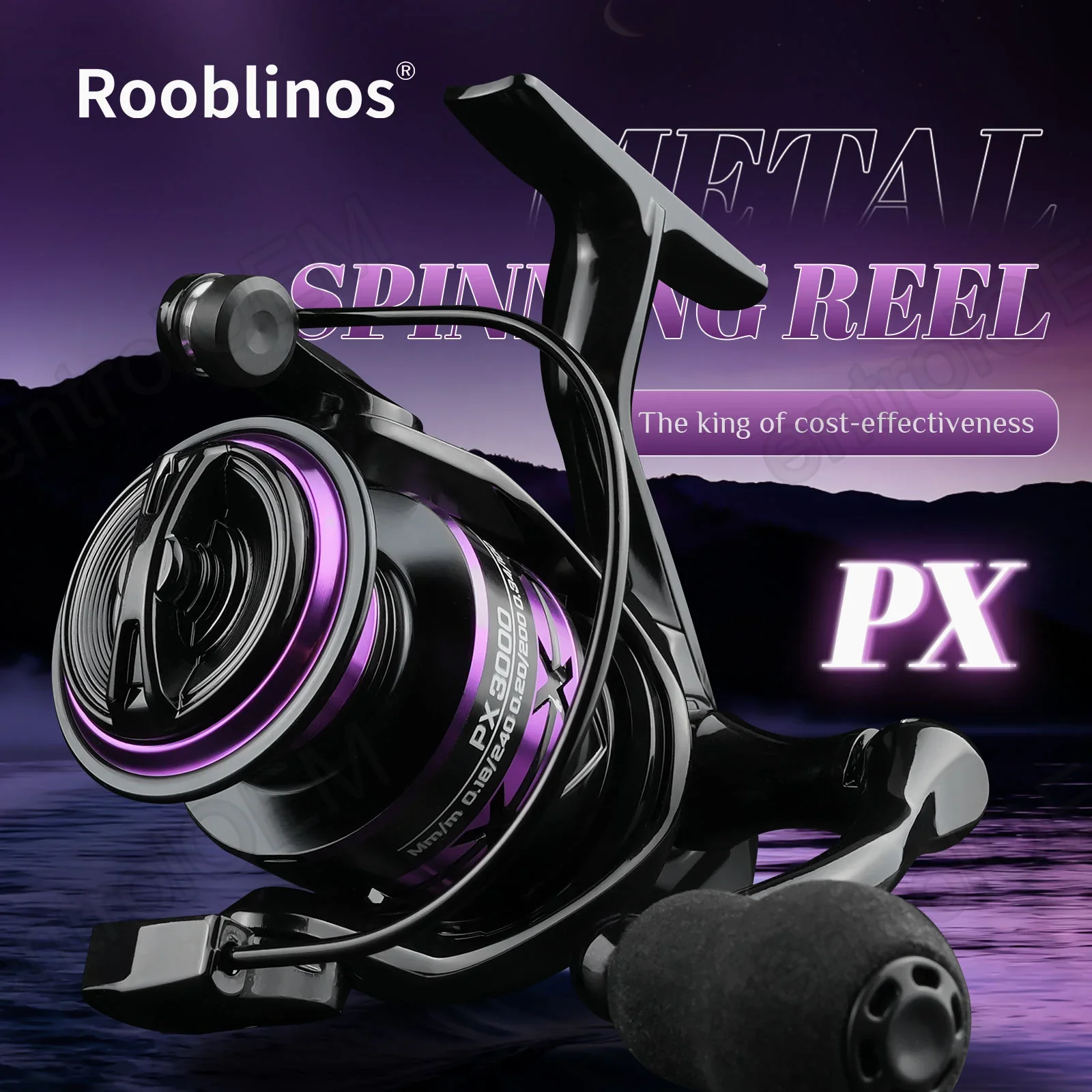 Entrol PX 5.2:1 1000-7000 Series High-Speed Plastic Right Hand Spinning Reel for Ocean Beach & River Fishing Fake Bait Nylon