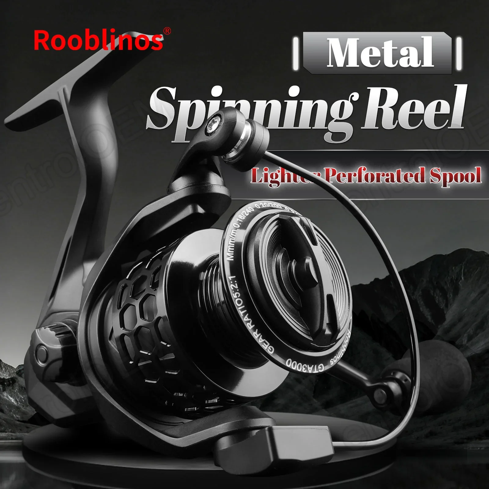 GTA3 Metal Spinning Reel for Saltwater Sea Fishing for River Position Includes Fake Bait