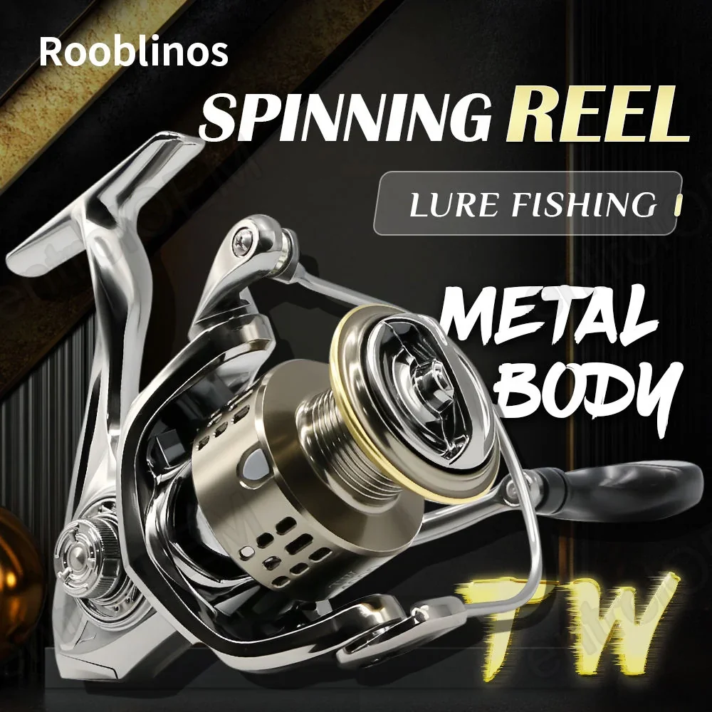 TW2 5.2:1 Spinning Reel Screw-in Handle 2+1BB Spinning Fishing Reel with Silver Electroplating / Silver Plated