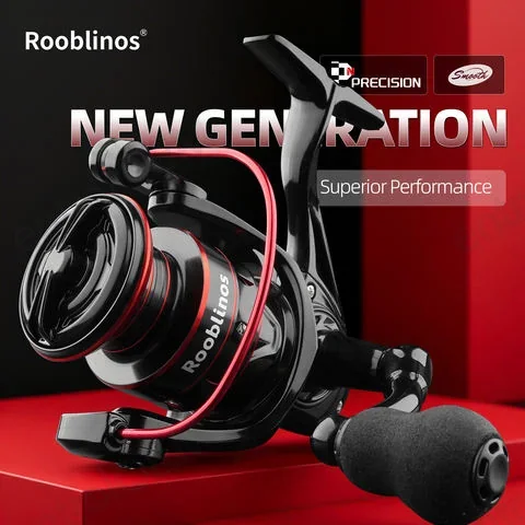 ROOBLINOS HJ4 5.2:1 Left Hand Nylon Spinning Fishing Reel-Carp & Trout Freshwater/Saltwater Light Weight