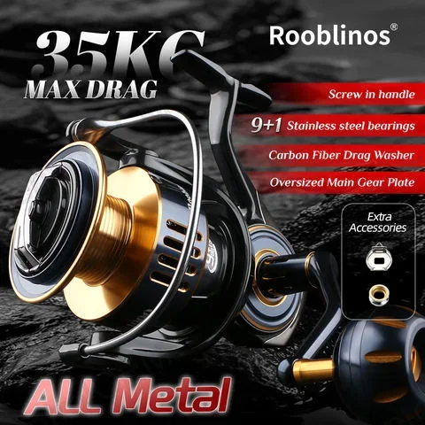 Entrol SG 14000 Series Heavy Duty 35KG Drag Spinning Reel 4.7:1 9+1BB Saltwater Trolling Slow Jigging Carrete Full Metal Reel
