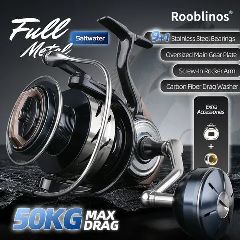 Entrol NS 4.7:1 9+1BB Sea Saltwater Spinning Reel 14000 Series Sea Fishing Carrete De Pesca Reels Trolling Slow Jigging Reel