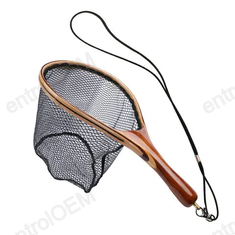 Fishing Net Nylon 39cm Gold Camphor Wood Material Solid Wood Fish Landing Float No Odor Fishing Nets Commercial