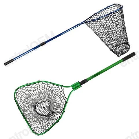 Fishing Net Aluminum Material 155cm*50cm Telescopic Fish Catching Landing Float Fishing Nets Long Handle